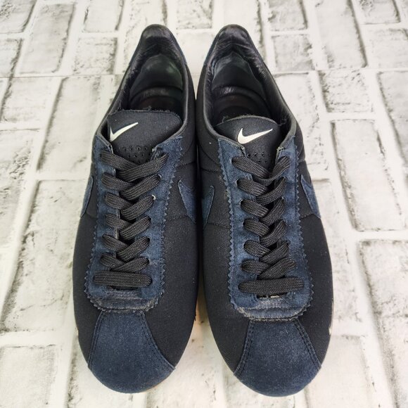 Nike Classic Cortez Shark Low SP Men\'s Size 10.5 Blue Black Suede Nylon Sneakers